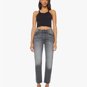 MOTHER Black and Gray Straight Leg Jeans